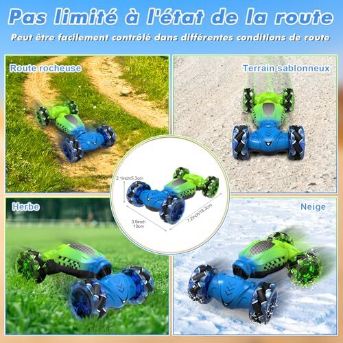 Fosgoit Voiture Télécommandée Enfant, 4x4 Télécommandée Tout Terrain, 2,4 GHz Vo - Photo 3/7