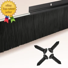 2-Pack Garage Door Brush Seal –  Black Bottom Sweep – Roll-Up Door Stripping