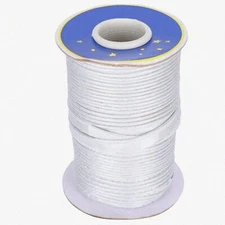 SilverTwist: 1cm Double Fold Cotton Twill Tape - 70yd Polyester Edging Braid for