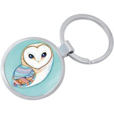 Colorful Owl Keychain - Includes 1.25 Inch Loop for Keys or Backpack