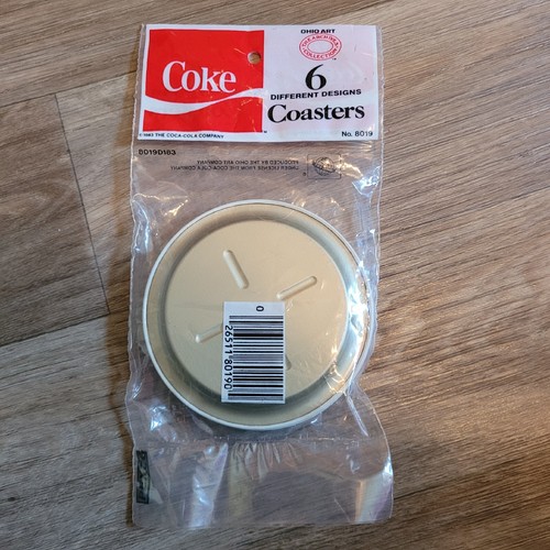 Vintage Coca-Cola Santa Claus Tin Drink Coasters Set of 6 Sealed 1983 NEW - Picture 5 of 5