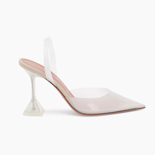 Amina Muaddi Holli Glass Sculpted Pump Size 37