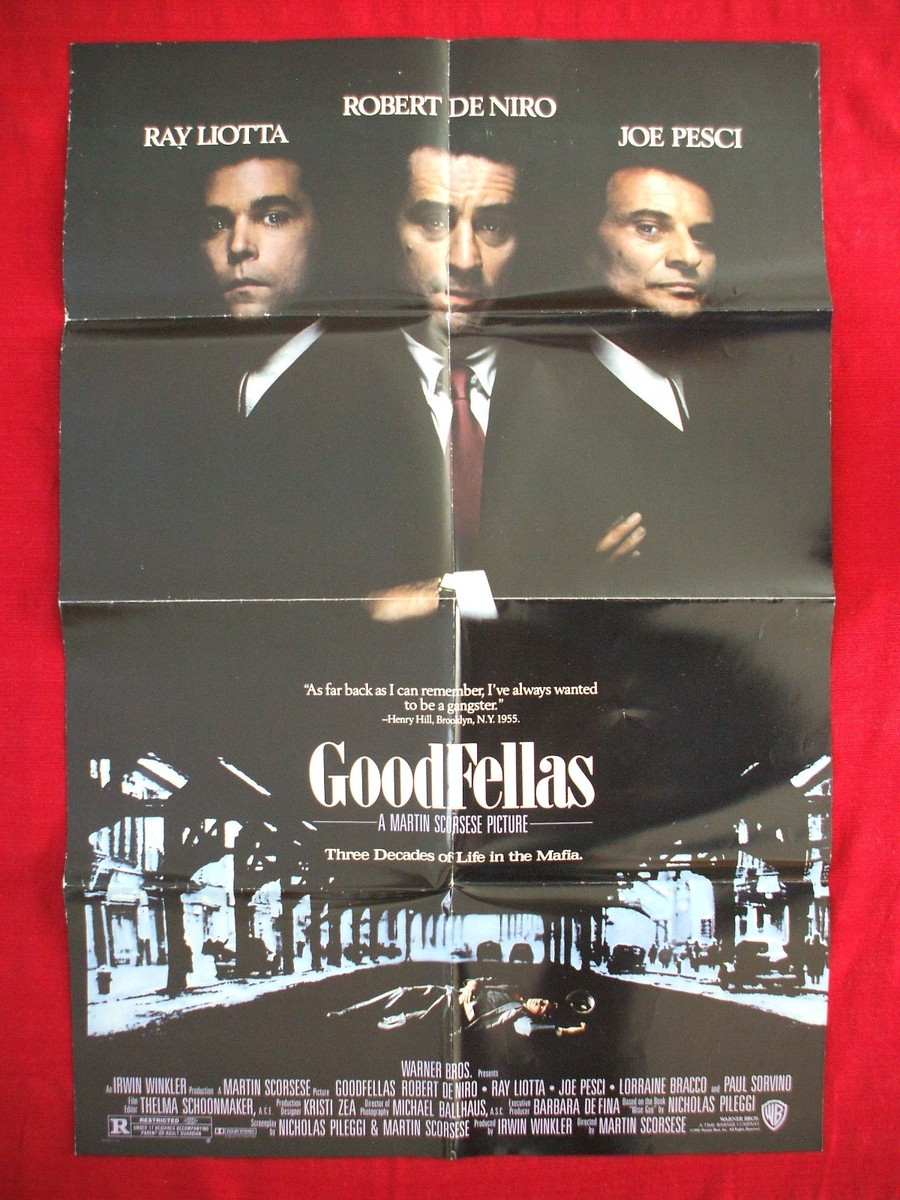 GOODFELLAS * 1990 ORIGINAL MOVIE POSTER 1SH MARTIN SCORSESE'S