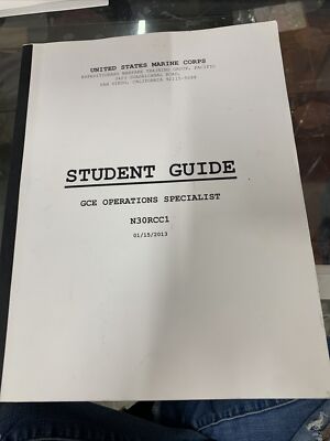 USMC Student Guide GCE Operations Specialist Book