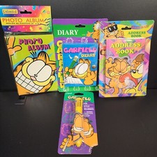 Vintage Garfield Stationary Set Photo Album, Diary, Address Book, Multicolor Pen