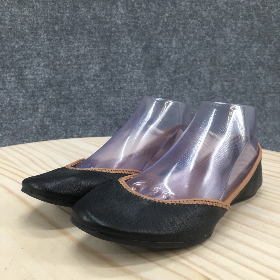 Sapatos femininos Steve Madden 7 Azeka casual chinelo sapatilhas de balé couro preto - Imagem 4 de 4