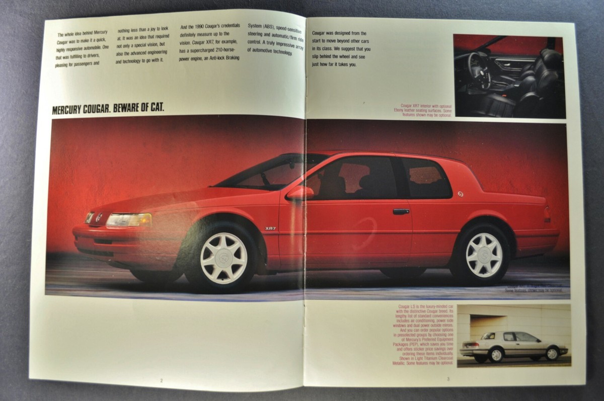 1990 Mercury Brochure Cougar XR7 Grand Marquis Topaz LTS Tracer