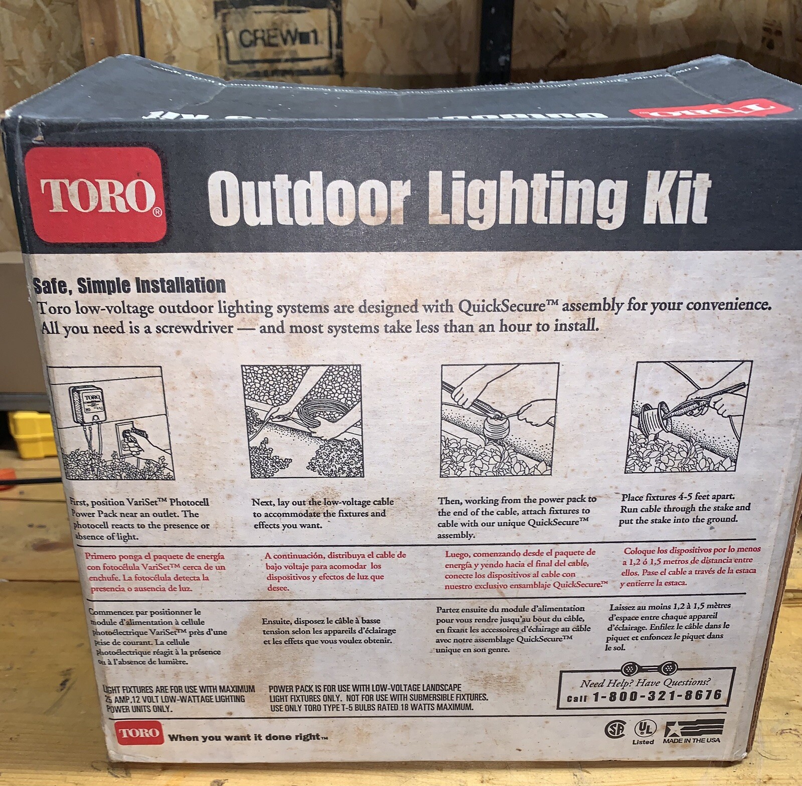 Toro Outdoor Lighting Kit Low Voltage Landscape 9 Lights Model 52452