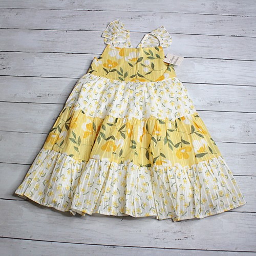 Catherine Malandrino Girl's Dress Size 7 Yellow White Floral Summer Sundress - Picture 4 of 8