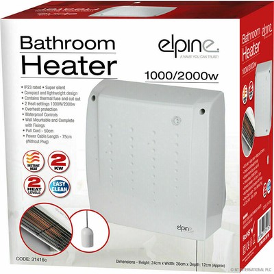 BATHROOM KITCHEN 2KW 2000W ELECTRIC DOWNFLOW WALL MOUNTED WINTER FAN HEATER | eBay