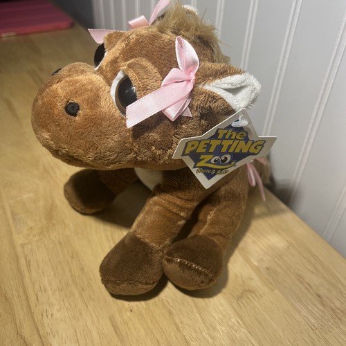 The Petting Zoo Horse Plush Stuffed Animal Big Bright Eyes Girl New w/ Tags 7" - Picture 2 of 7
