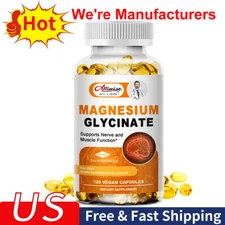 Magnesium Glycinate Capsules 400mg High Absorption For Calm Stress Sleep