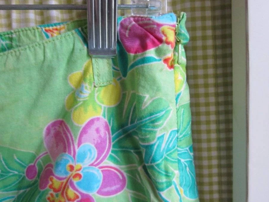 RALPH LAUREN Niñas Verde Floral Falda Talla 12 Cremallera Lateral Foto 3 de 4