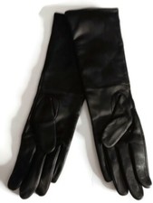 Women's 14" Long Leather Gloves, Black, S/M