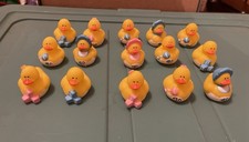 Lot of 15 Baby Rubber Duckies Small Mini Bath Toys Nursery Party Favors