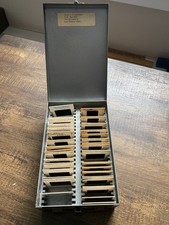 Vintage Metal Photo Slide Carrying Case Holds 50 w/slides from 1960-70's