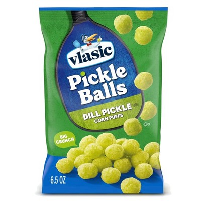 Pickle Balls, Dill Pickle Flavored Corn Puffs, Pickleball Gifts, 6.5 oz.