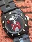 Vintage 1980 Timex Snoopy Flying Ace Mechanical Mystery Dial 31mm Black Sprite