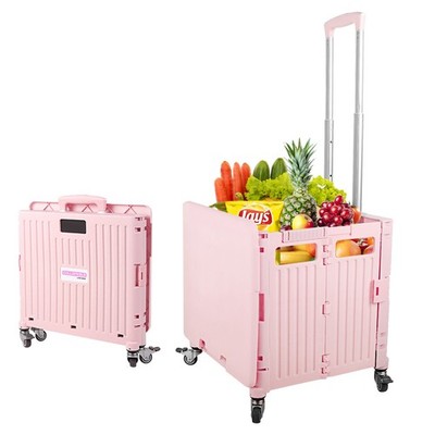 Oversized 4 Wheel Folding Shopping Cart Large Capacity Basket 17.7x16.9x14.8 in