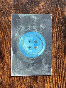 aceo original painting button, the button, 365 days of buttons, watercolor, aceo