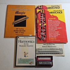 Vintage M. Hohner Marine Band Harmonica Key of G, No. 1896 W/Learning Materials