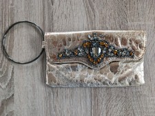 Vintage Guess Y2K Gold Jewels Clutch Purse Ring Strap Festival Travel
