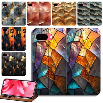 Gilded Texture Design Leder Cover Case für Google Pixel 678/Pixel 9A 9Pro
