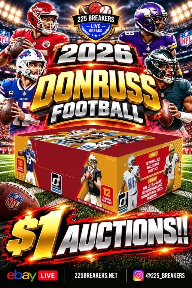 DONRUSS FOOTBALL AUCTIONS $1 STARTS!