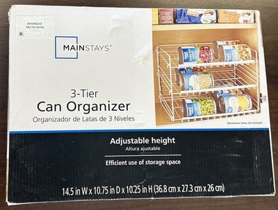 Mainstays Stackable Mesh Metal Storage Bins Adjustable Height White 2 Pack