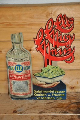 Altes Reklameschild Um 1910,Elb´s Essig-Essenz,Max Elb,Dresden-Löbtau.3D-Optik