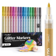 16 Colors Glitter Markers, Glitter Paint Pens Sparkly and Shiny for DIY Card ...