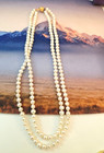Vintage Two Row Freshwater Cultured Pearl 14k.Yellow  Necklace Elegant — photo 5