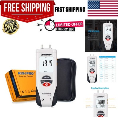 Manometer, Digital Air Pressure Meter and Differential Pressure Gauge HVAC Ga...