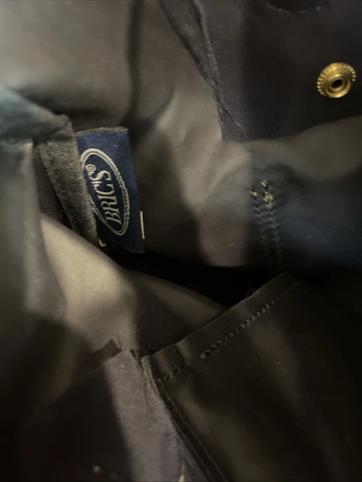 "Bolso de Mano BRIC'S Azul Nylon Cuero con Bolsa a Presión Bonito/14""x12""" Foto 4 de 4