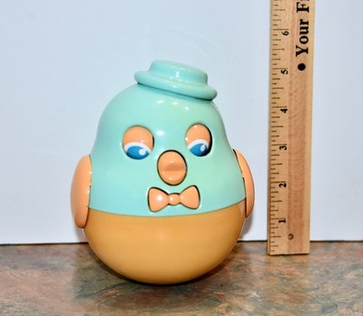 Vintage Roly Poly Musical Chime Ball DUCK BIRD PENGUIN Tomy Opens/Closes eyes