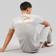 Ellesse Mens Georgio Back logo T-Shirt Grey Sizes: S, M, L, XL, 2XL Sport