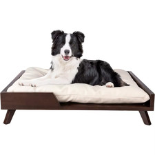 Elevated Dog Bed 36 X 29.5 Indoor Pet Bed with Frame and Soft Cushion Designed f