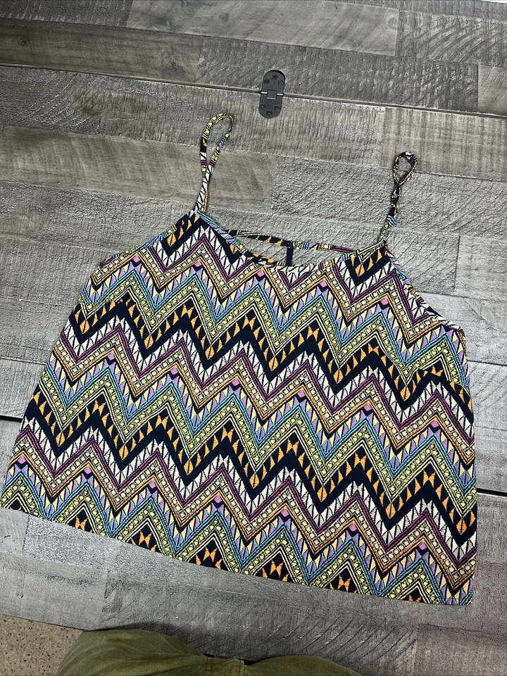 Blusa Top Retro Nativa Occidental Azteca con Correa de Espagueti Inclinable Completa Talla XL Foto 3 de 4