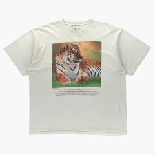 Vintage Endangered Species 1994 Tigers Conservation T-Shirt USA Made (XL)