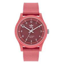 ADIDAS STREET PROJECT ONE AOST22046 Silicone Red Logo Solar Watch