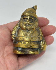 Vintage Christmas Santa Claus Brass Bell 3"