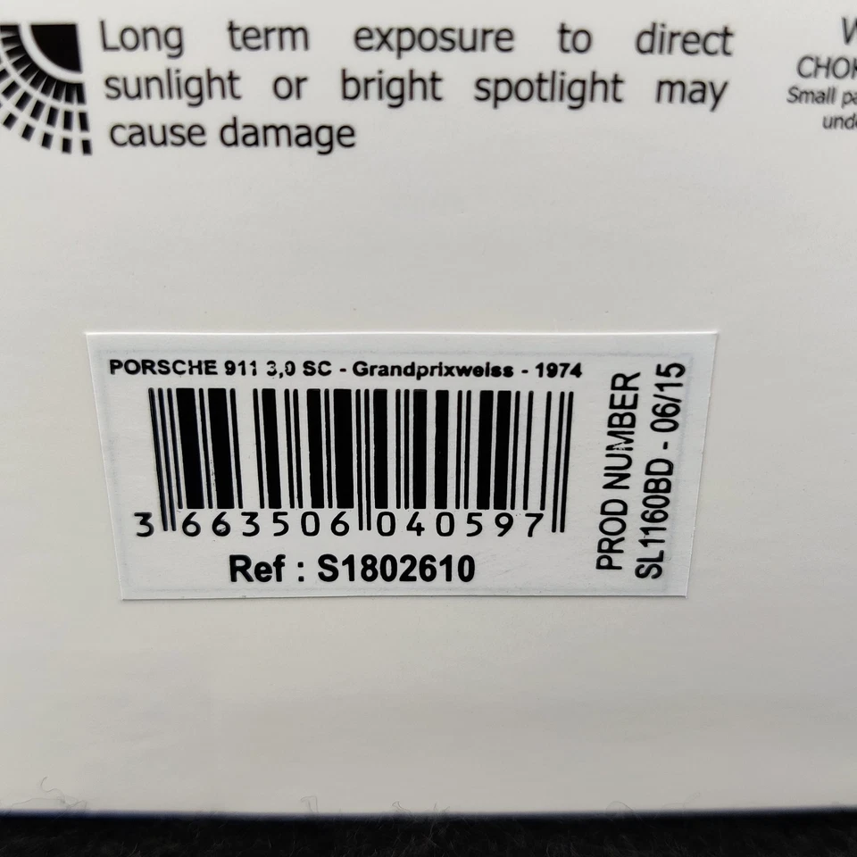 AUTO SOLIDA PORSCHE 911 (930) SC 3.0 1974 BIANCO 1:18 NUOVA SCATOLA S1802610 - Immagine 4 di 4