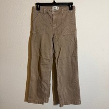 Abercrombie Kids High Rise Wide Leg Brown Tan Utility Pants Girls Size 15/16