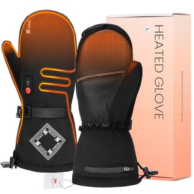 Heated Mittens for Men, 22.2WH Battery 7.4V 3000mAh Rechargeable Heated Ski Glov