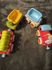 ELC HAPPYLAND - TRAIN ENGINE + THREE TRUCKS VGC