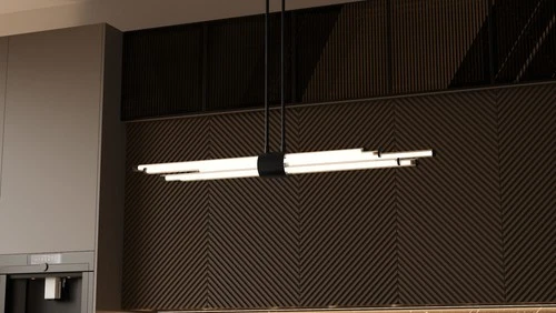 Quoizel PCTAL146 Talbott 46"W LED Linear Chandelier - Black - Picture 2 of 12