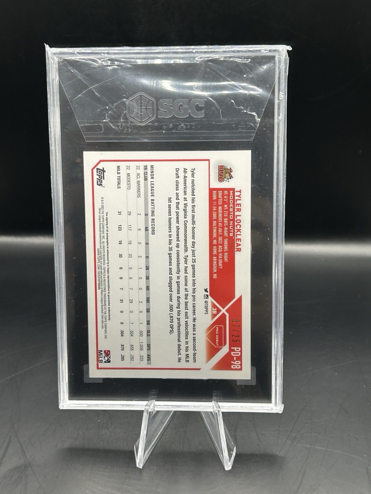 Locklear D Backs 2023 Topps Pro Debut - Tyler Locklear #PD-98 Orange Foil Autographs /25 ...