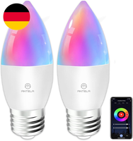 Antela Alexa GlüHbirne E27 C37 4,9W 470LM, Smart Kerzen Wlan Led Rgb Dimmbare Bi