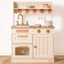 ROBUD Play Kitchen, Wooden Kids Kitchen Playset for Kids with Realistic Desig...