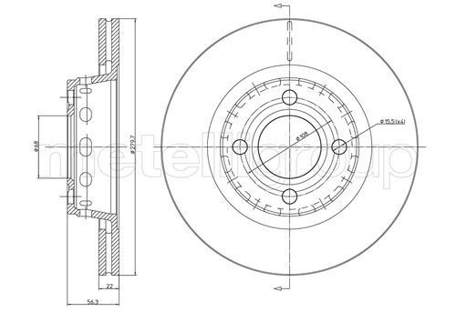 2X Metelli Bremsscheibe 23-0330 FüR Audi-image